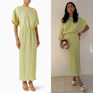 NWT Never Fully Dressed Green Animal Tilly Dress Sz S